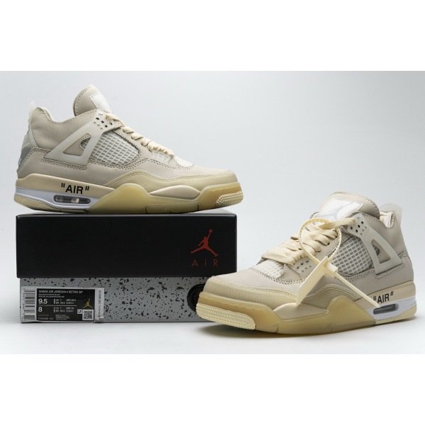 💎Limited-time $20 Off 💎-PKGoden Jordan 4 Retro Off-White Sail, CV9388-100 