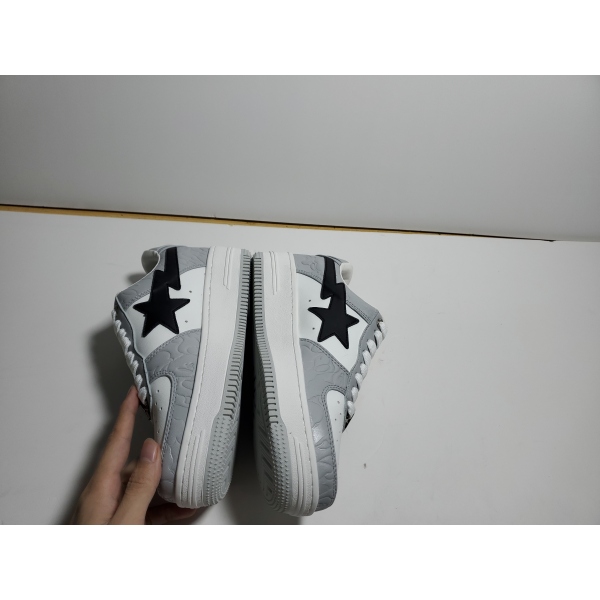 PKGoden A Bathing Ape Bape Sta Low White Grey Black,1G70-109-0004