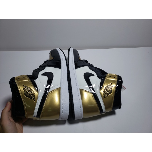 PKGoden Jordan 1 Retro High NRG Patent Gold Toe，861428-007 