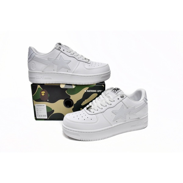 BMLin A Bathing Ape Bape Sta Low White,1H70-191-006