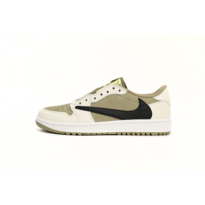 PKGoden Jordan 1 Retro Low Golf Travis Scott Neutral Olive, FZ3124-200