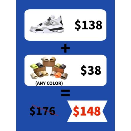 Buy ONE PK Jordan 4 Get One Free Yeezy Slide