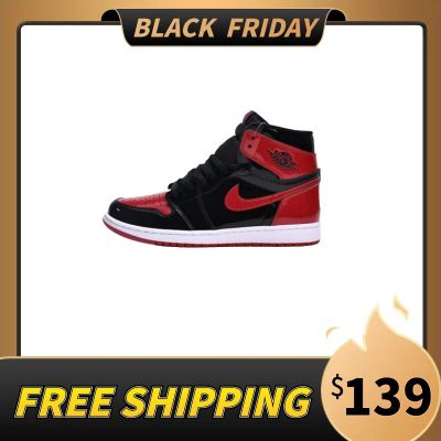 Free Shipping - PKGoden Jordan 1 High OG Bred Patent , 555088-063