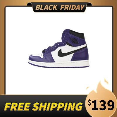 Free Shipping - PKGoden Jordan 1 Retro High Court Purple White，555088-500  