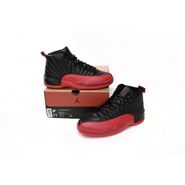 PKGoden Jordan 12 Retro Flu Game Black Red,130690-002