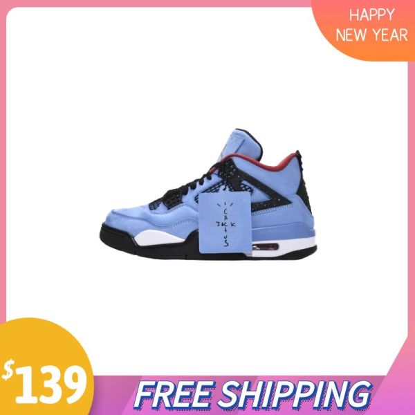 Free Shipping -  PKGoden Jordan 4 Retro Travis Scott Cactus Jack, 308497-406  