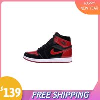 Free Shipping - PKGoden Jordan 1 High OG Bred Patent , 555088-063