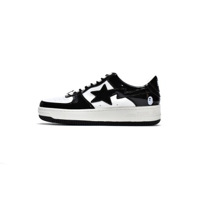 PKGoden A Bathing Ape Bape Sk8 Sta Low White Black，1G70-109-0001