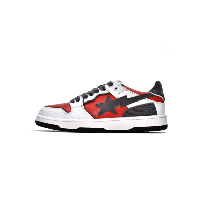 PKGoden A Bathing Ape Bape Sk8 Sta Low White Red,1G70-109-0020