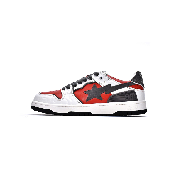 PKGoden A Bathing Ape Bape Sk8 Sta Low White Red,1G70-109-0020