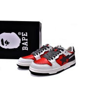 PKGoden A Bathing Ape Bape Sk8 Sta Low White Red,1G70-109-0020