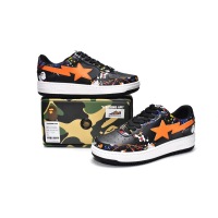 PKGoden A Bathing Ape Bape Sta Low Splash Black Orange,1G70-109-0006