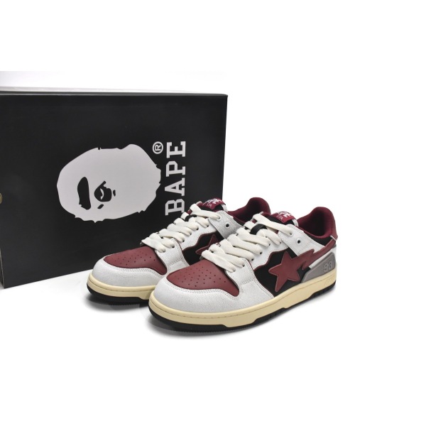 PKGoden A Bathing Ape Bape Sta Low Red Grey,1I20-291-020