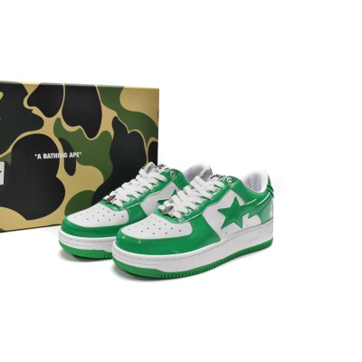 BMLin A Bathing Ape Bape Sta Low White Green 1H70-191-001