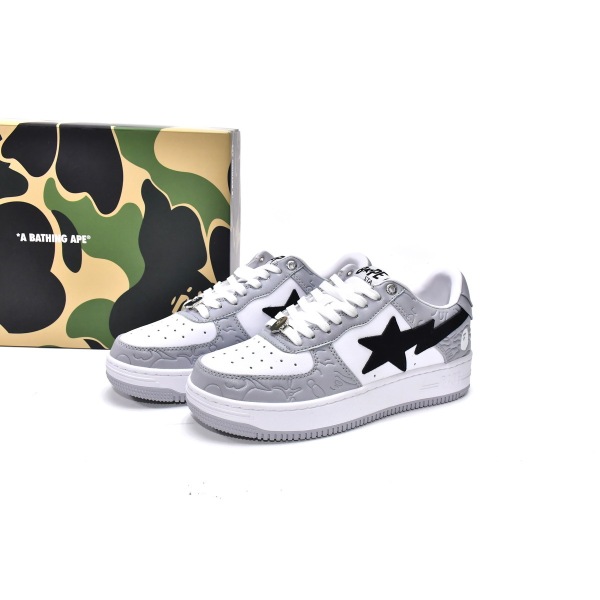 BMLin A Bathing Ape Bape Sta Low White Grey   1H70-191-002