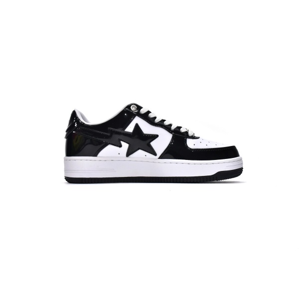 BMLin A Bathing Ape Bape Sta Low Black White 1H70-191-001 