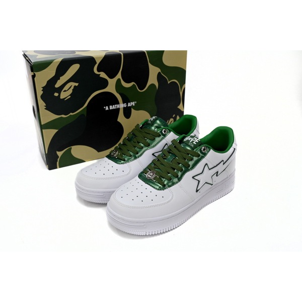 BMLin A Bathing Ape Bape Sta Low White Green edge,1J30-191-017