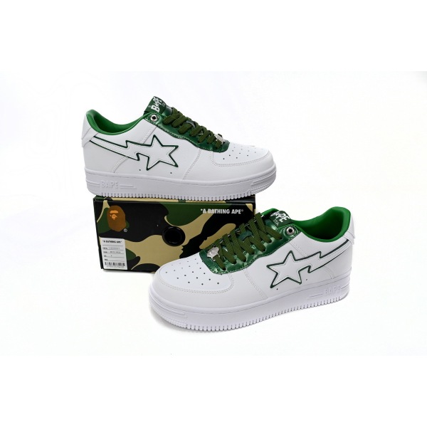 BMLin A Bathing Ape Bape Sta Low White Green edge,1J30-191-017