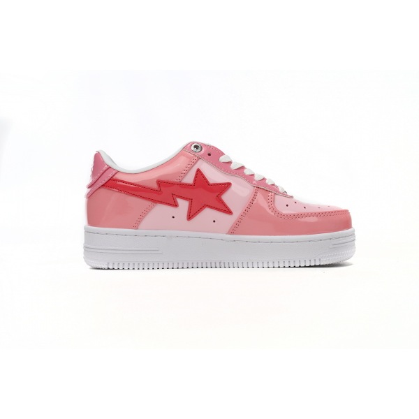 BMLin A Bathing Ape Bape Sta Low Pink Paint Leather,1H2-019-1046