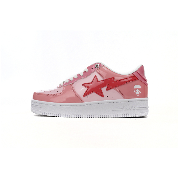 BMLin A Bathing Ape Bape Sta Low Pink Paint Leather,1H2-019-1046