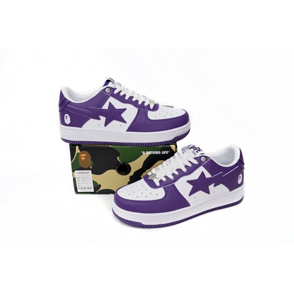 BMLin A Bathing Ape Bape Sta Low White Purple,1170-0191-007