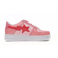 PKGoden A Bathing Ape Bape Sta Low Pink Paint Leather,1H2-019-1046