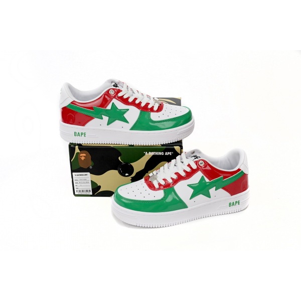 BMLin A Bathing Ape Bape Sta Low Red White Green,1180-191-004