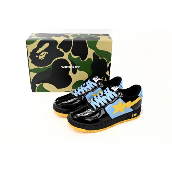 BMLin A Bathing Ape Bape Sta Low Black, Blue, And Yellow,1H20 191 046