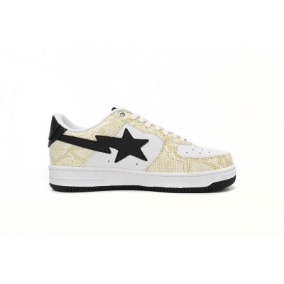 BMLin A Bathing Ape Bape Sta Low White Snake Skin Pattern,1I80 191 009