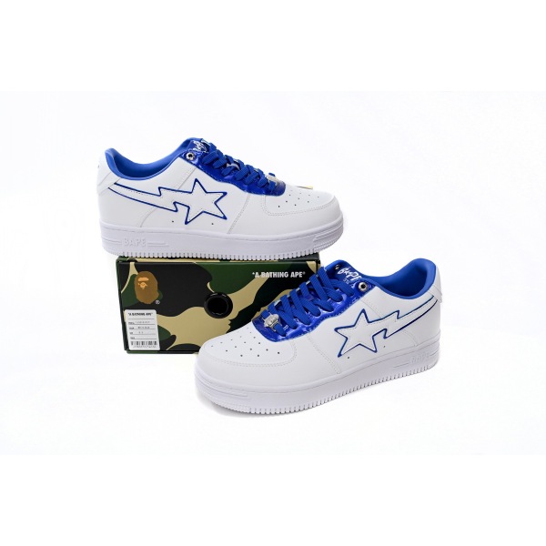 BMLIN A Bathing Ape Bape Sta Low White and Blue Border,1J30-191-017