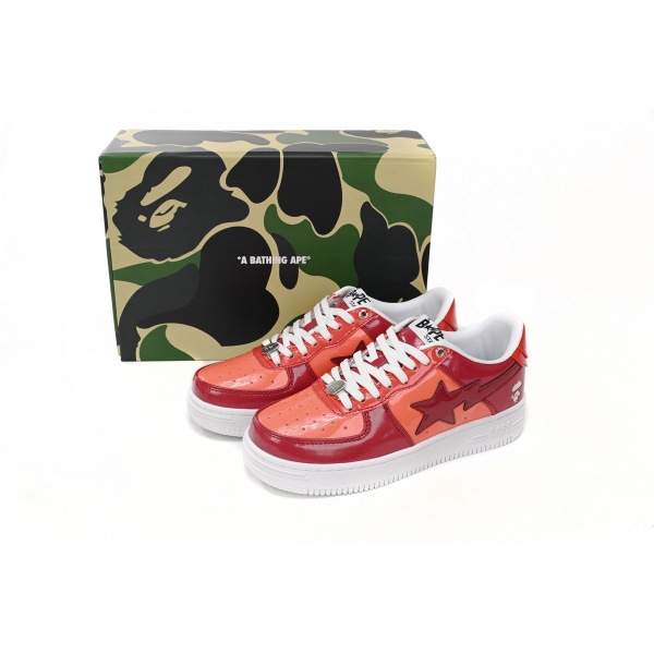 BMLIN A Bathing Ape Bape Sta Low White Dark Red Mirror Surface,1H20 191 046