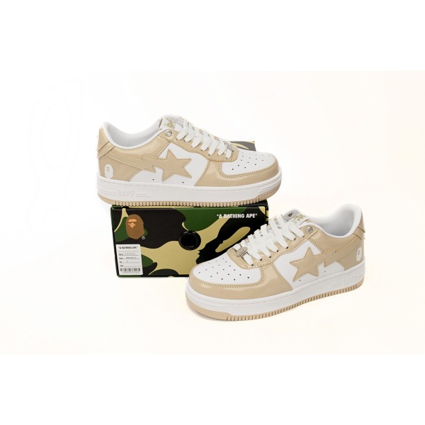 BMLIN A Bathing Ape Bape Sta Low White Brown Mirror Surface,1170 191 022