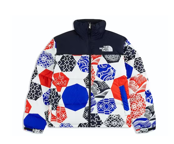 clothes - LJR The North Face 1996 Retro Nuptse IC Geo Print Jacket Blue