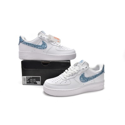 OG Air Force 1 Low '07 Essential White Worn Blue Paisley , DH4406-100