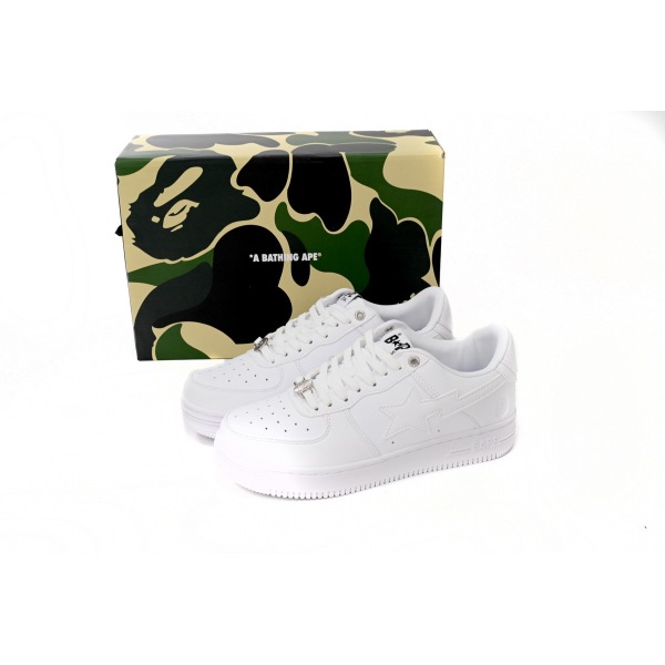 {20$ OFF, Litmited Time} OG A Bathing Bapesta Sta Low M2 White Leather