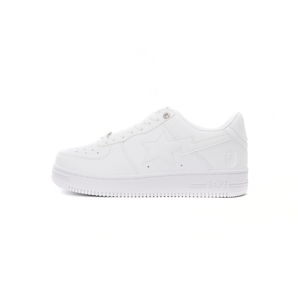 {20$ OFF, Litmited Time} OG A Bathing Bapesta Sta Low M2 White Leather