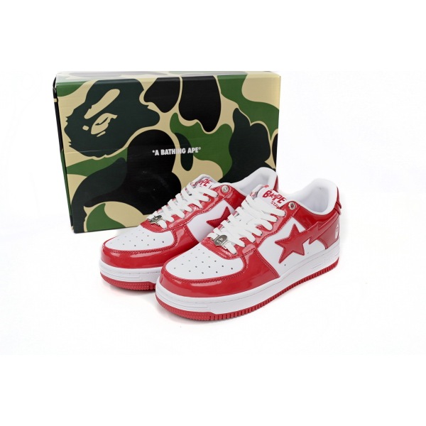 Special Sale A Bathing Ape Bape Sta Low Red And White Mirror Surface 1170 191 022