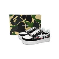 Special Sale A Bathing Ape Bape Sta Low Black and White Shark 1H30-191-009