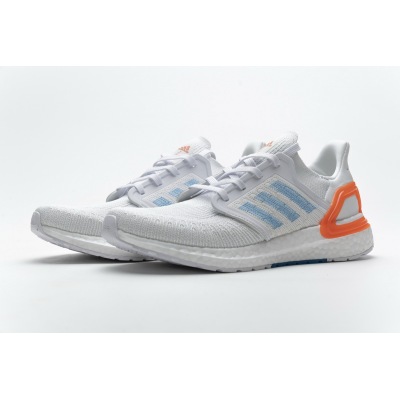 Adidas Ultra Boost 20 White Sharp Blue True Orange EG0768 01
