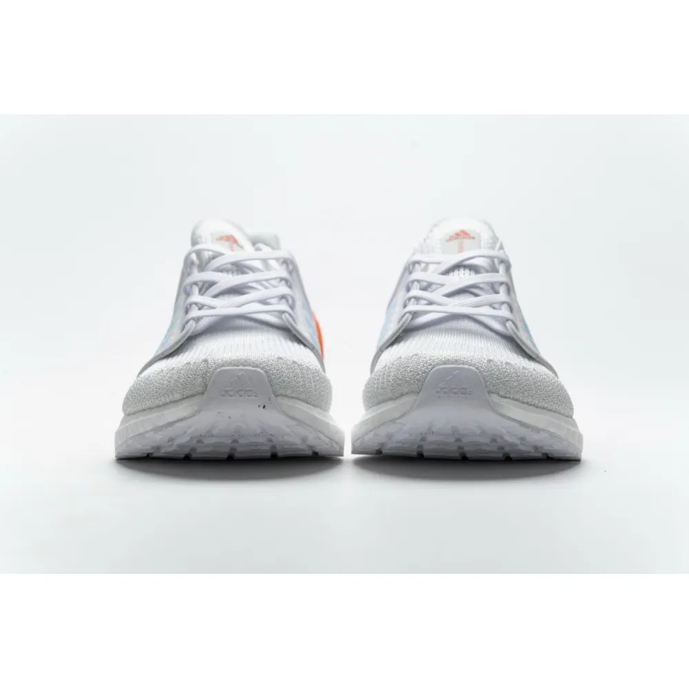 Adidas Ultra Boost 20 White Sharp Blue True Orange EG0768