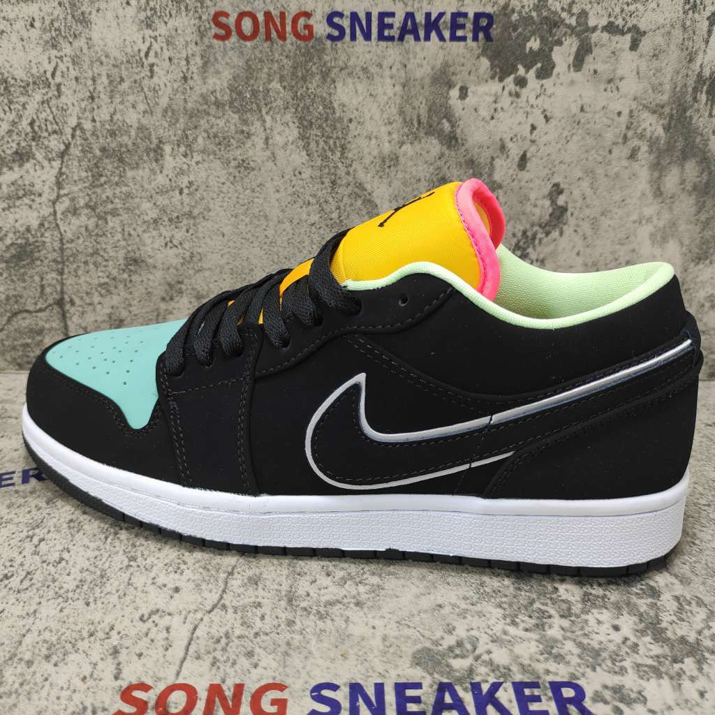 Air Jordan 1 Low Black Aurora Green Laser Orange CK3022-013