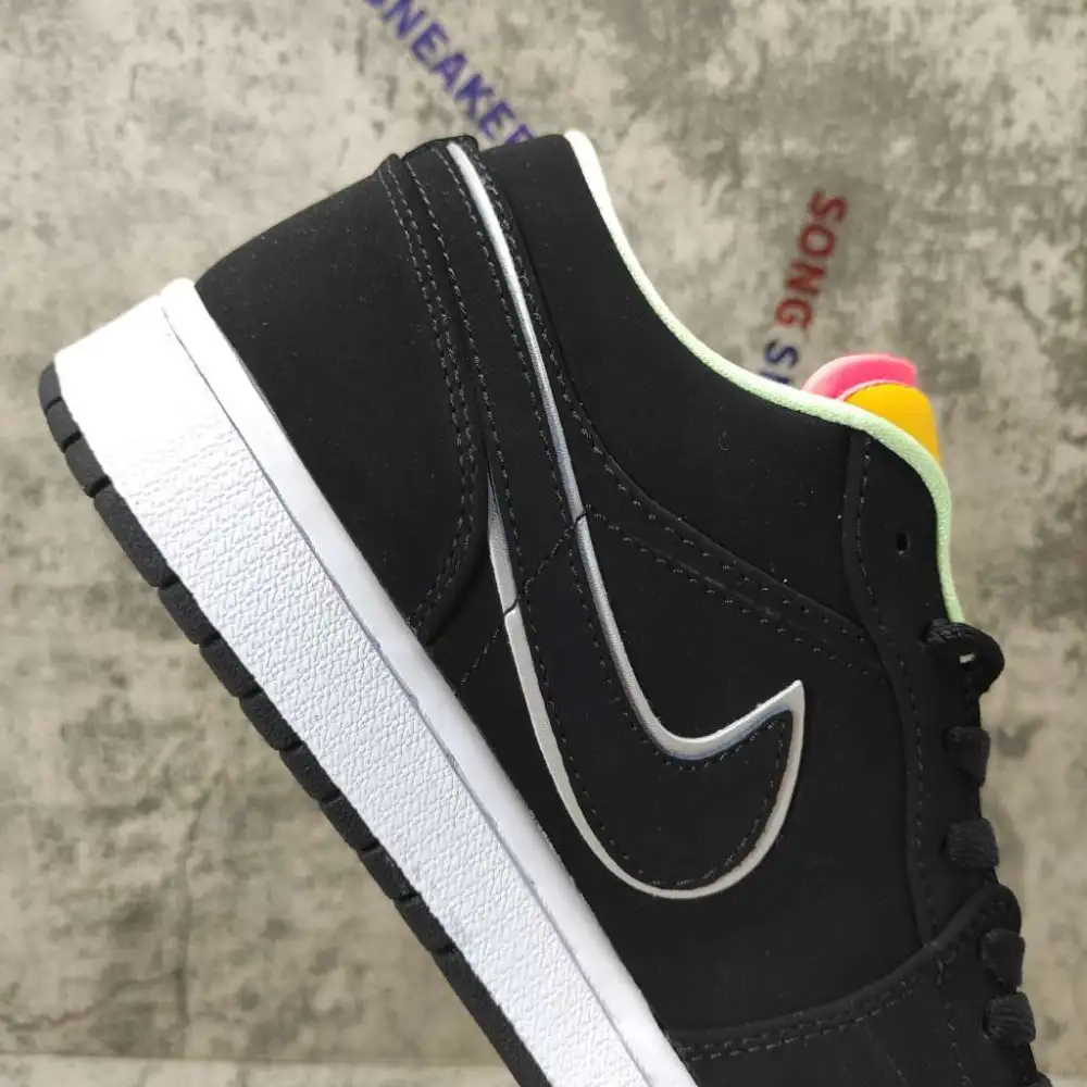 Air Jordan 1 Low Black Aurora Green Laser Orange CK3022-013