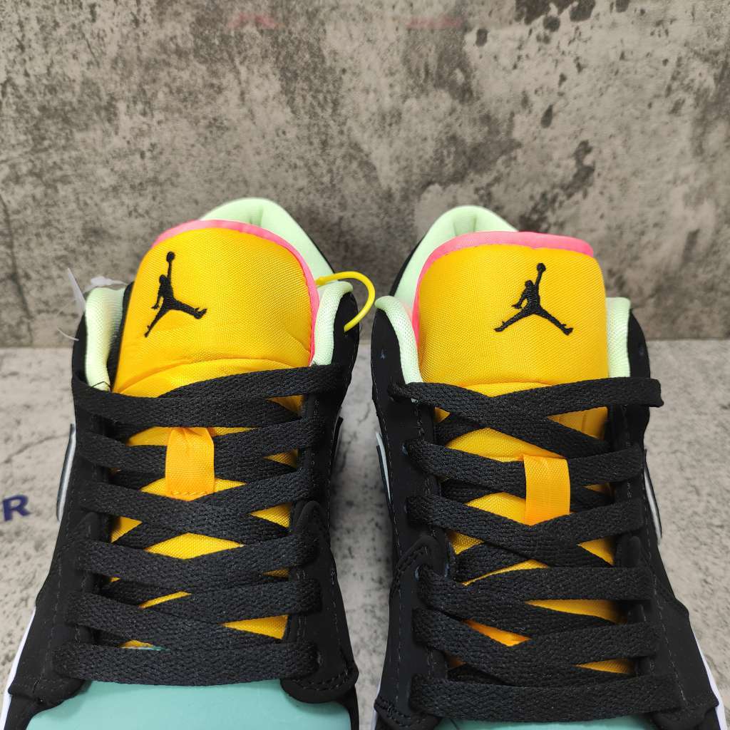 Air Jordan 1 Low Black Aurora Green Laser Orange CK3022-013