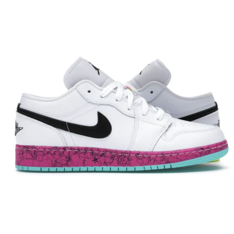 Air Jordan 1 Low Multi-Color Midsoles White (GS) CV9548-100