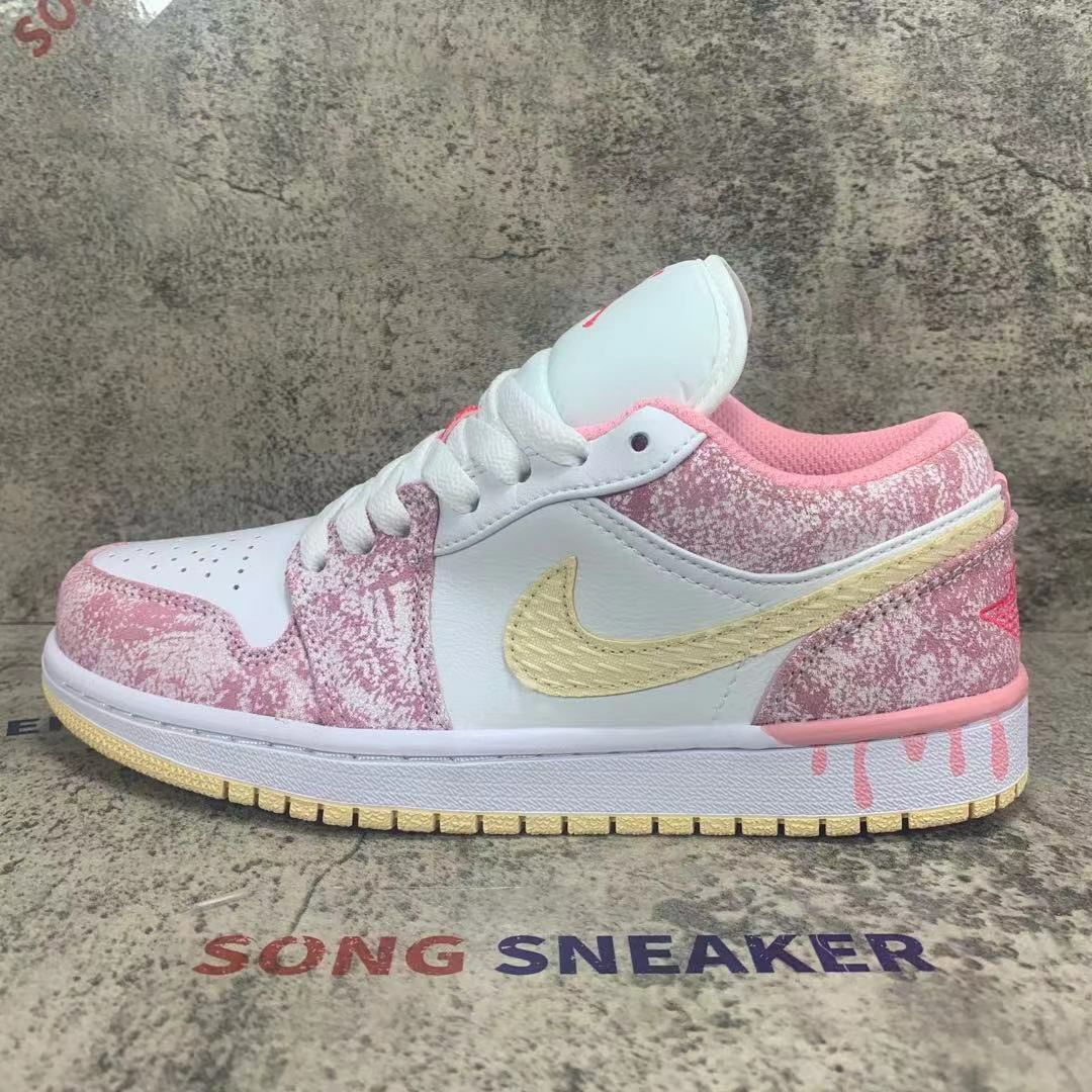 Air Jordan 1 Low SE GS Paint Drip CW7104-601