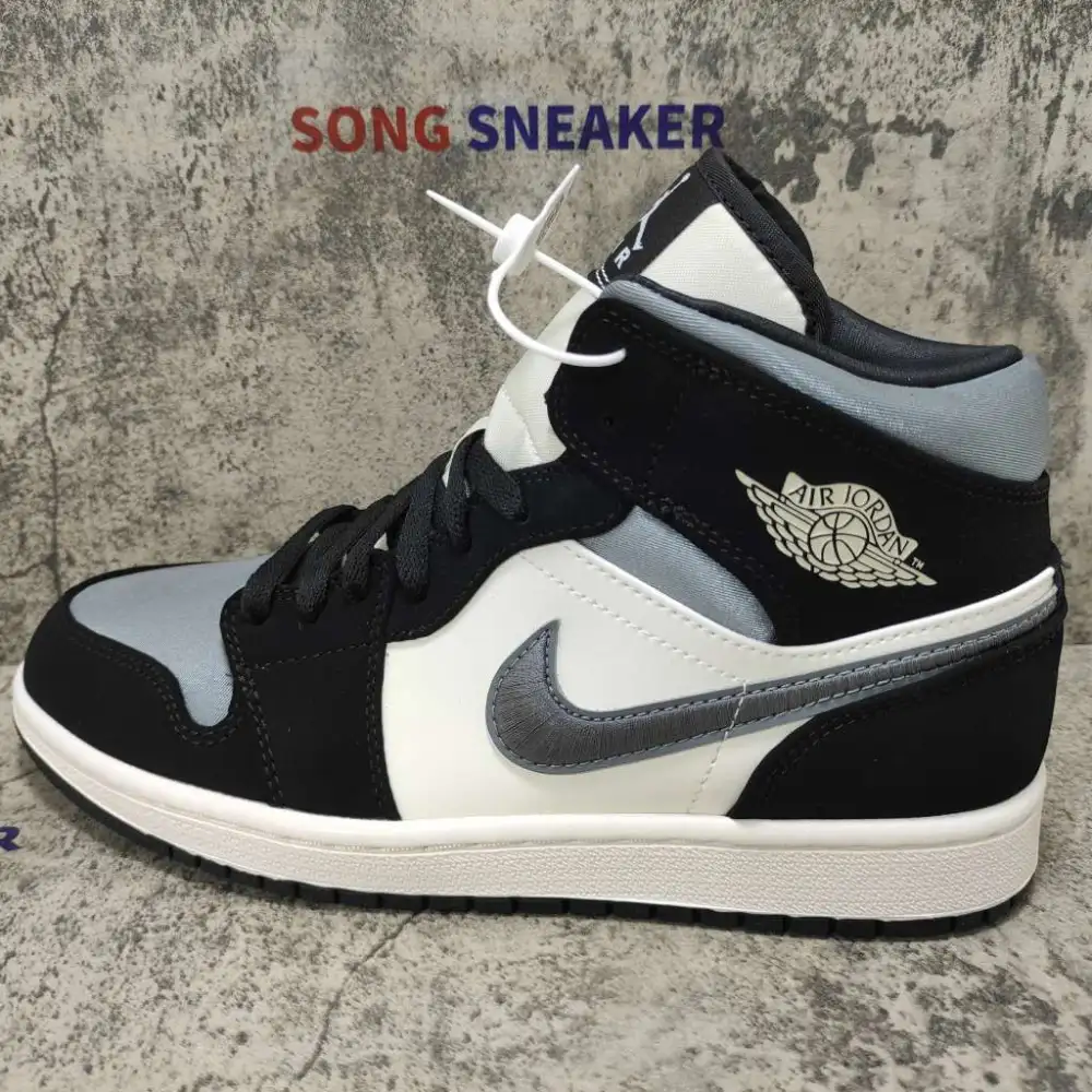 Air Jordan 1 Mid Satin Grey Toe 852542-011