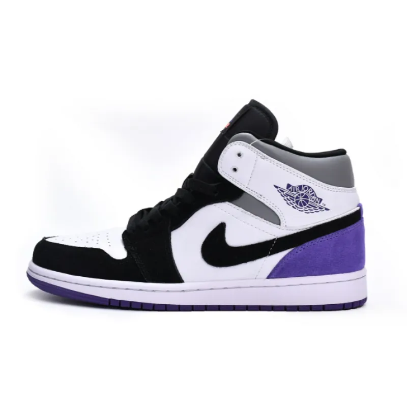Air Jordan 1 Mid SE Black White Purple 852542-105