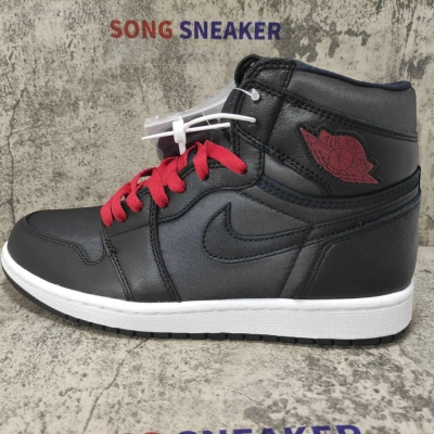 Air Jordan 1 Retro High Black Satin Gym Red 555088-060 02
