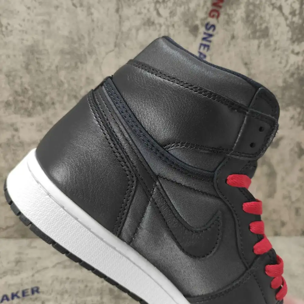 Air Jordan 1 Retro High Black Satin Gym Red 555088-060