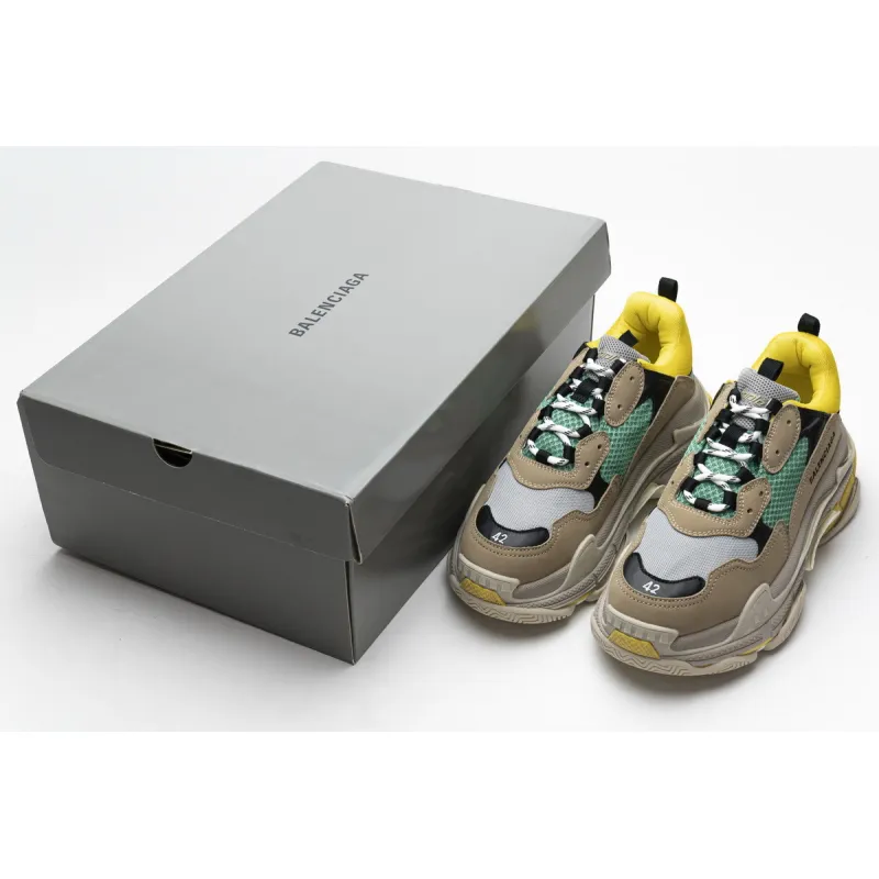 Balenciaga Triple S Beige Green Yellow 483513 W06E3 7070